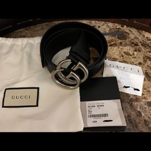 Gucci Double G Silver Belt